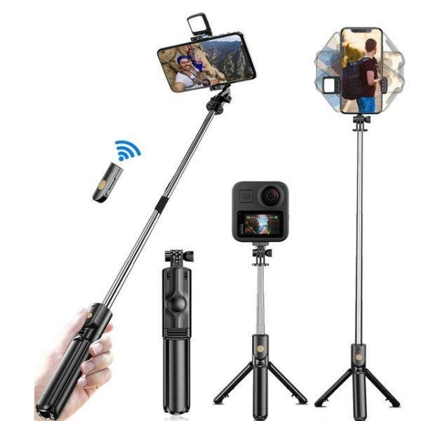 4-in-1 Tripod Selfie Stick, tripod legs open